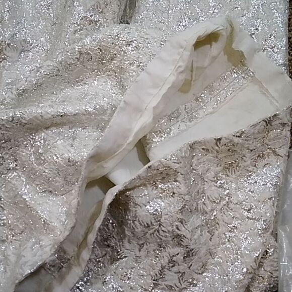 Vintage Handmade Formal Silver And Cream Dress Size S/M Approximate - Picture 13 of 16